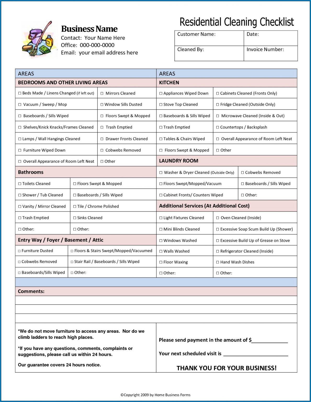 Free Printable Medical Office Cleaning Checklist Template Checklist