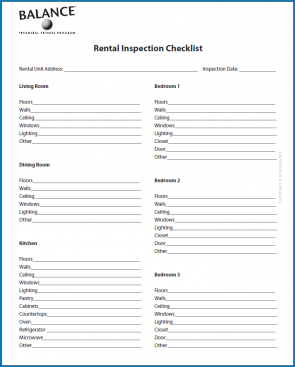 Rental Inspection Checklist Template Checklist Templates