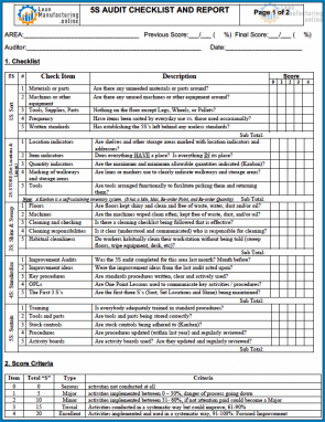 √ Free Printable Audit Checklist Template | Checklist Templates