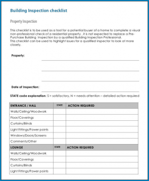 √ Free Printable Building Checklist Template | Checklist Templates