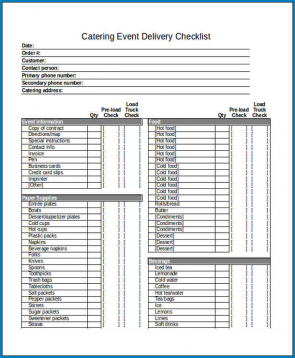 √ Free Printable Catering Checklist Template Checklist Templates