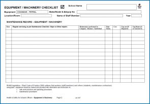 √ Free Printable Equipment Checklist Template | Checklist Templates