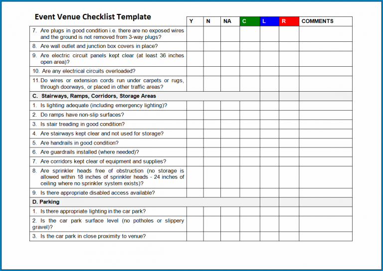 √ Free Printable Event Venue Checklist Template | Checklist Templates