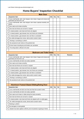 √ Free Printable Property Inspection Checklist Template | Checklist ...