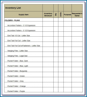 √ Free Printable Inventory Checklist Template | Checklist Templates