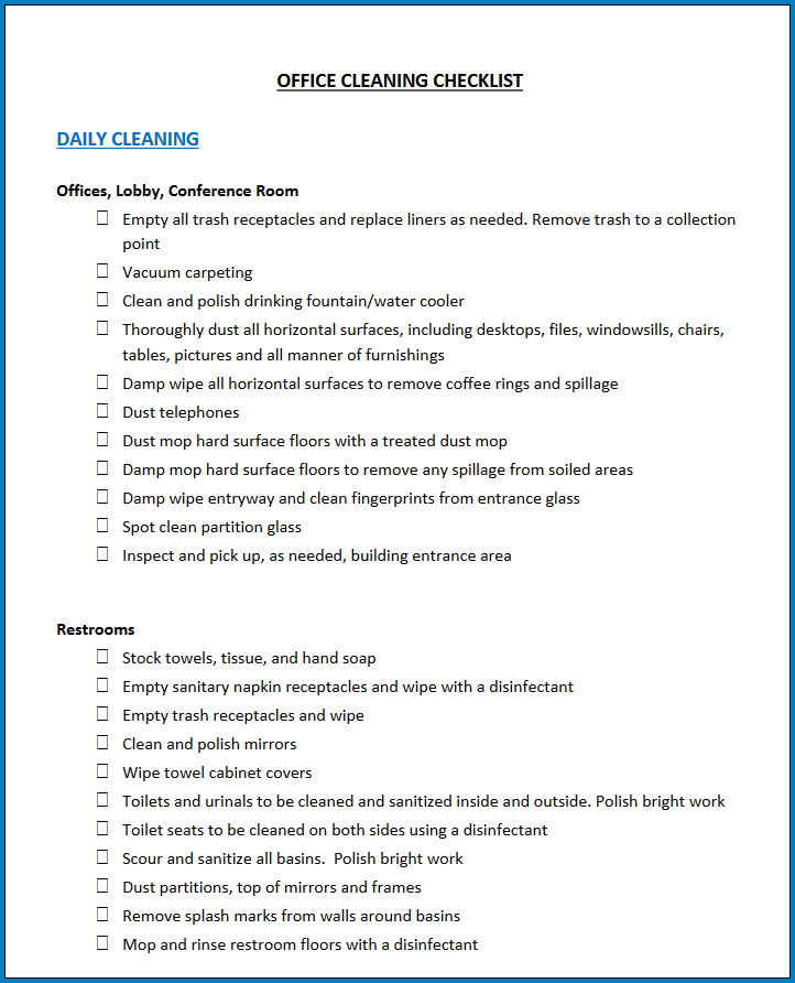 free-printable-medical-office-cleaning-checklist-template-checklist