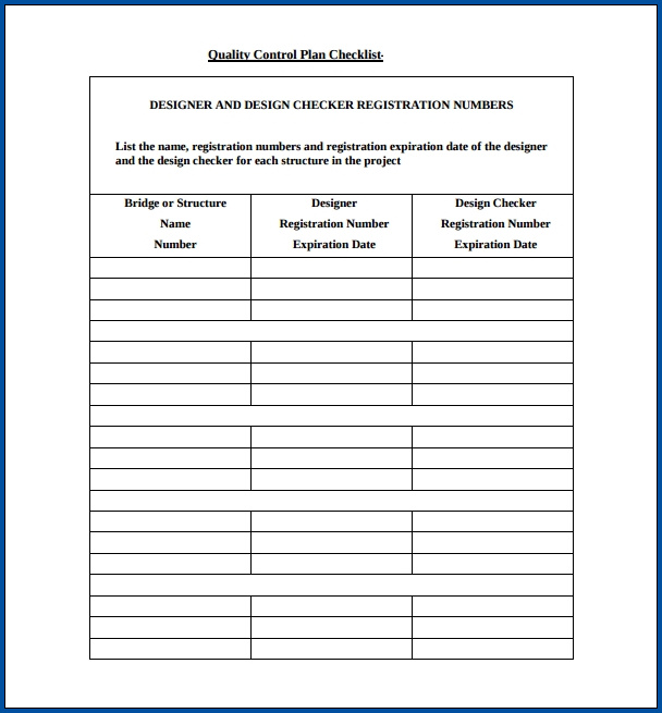 Mortgage Quality Control Checklist Template Sample