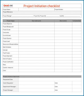 √ Free Printable Project Initiation Checklist Template | Checklist ...