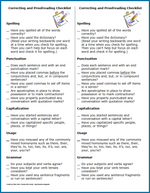 √ Free Printable Proofreading Checklist Template | Checklist Templates