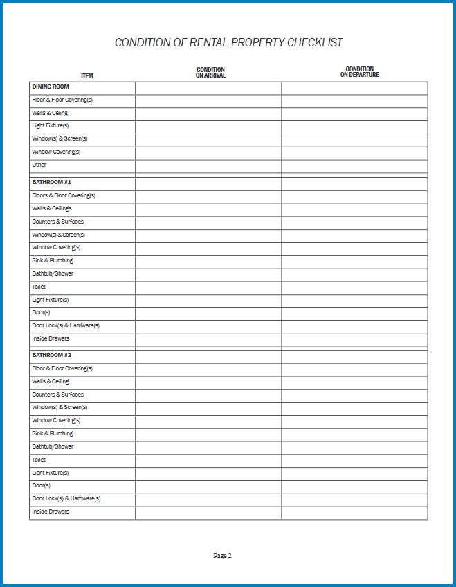  Free Printable Property Inspection Checklist Template Checklist 