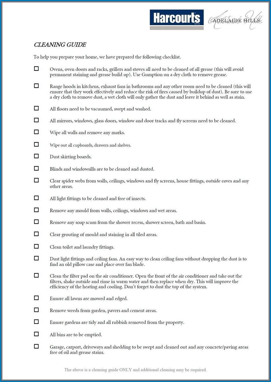 Property Management Inspection Checklist Template Example