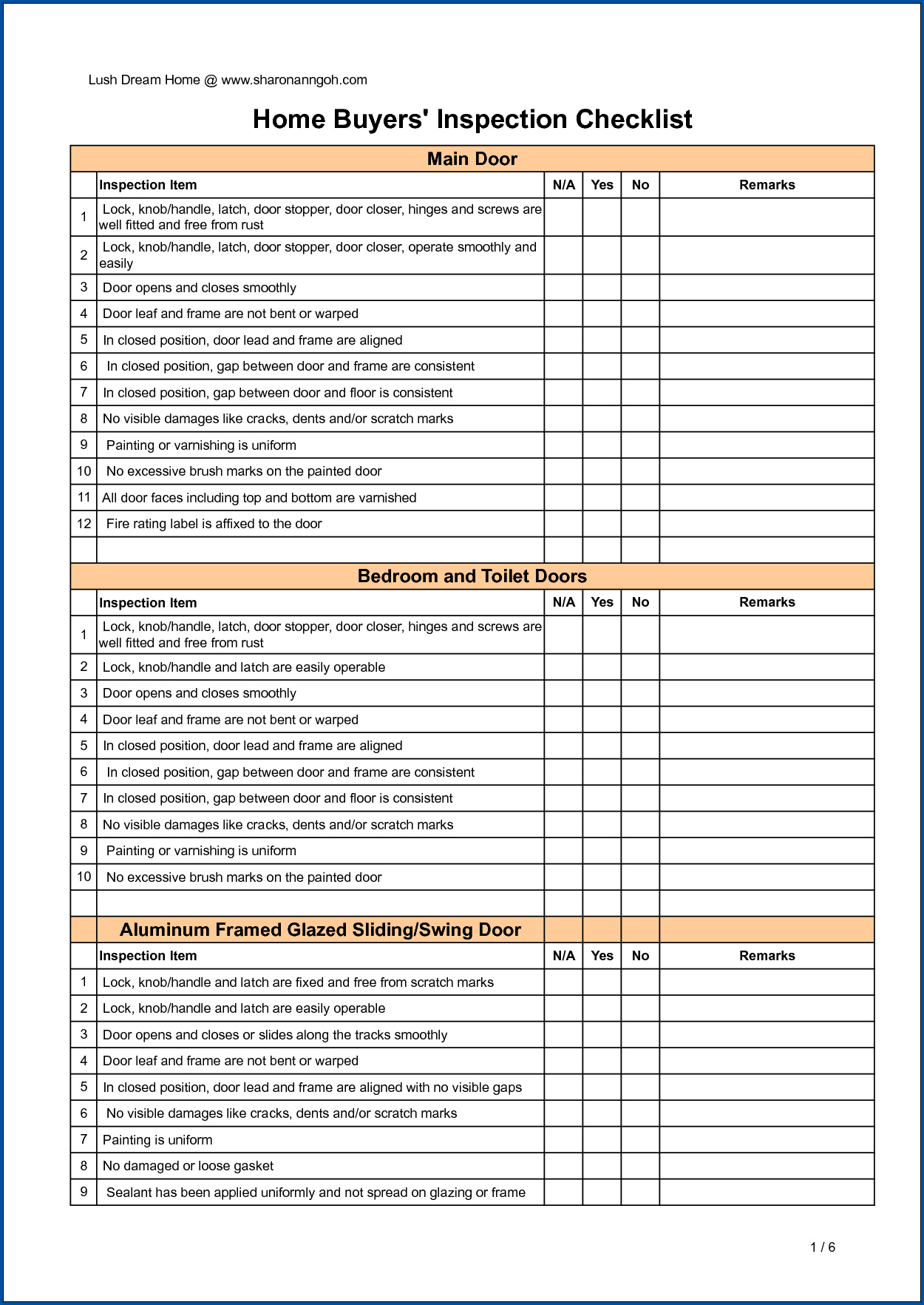 Real Estate Checklist Template Example