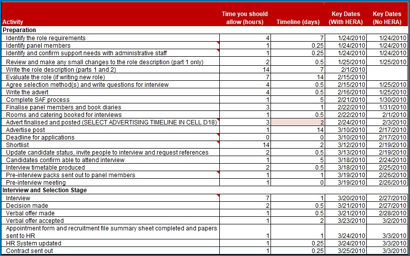 Recruitment Template Excel Example