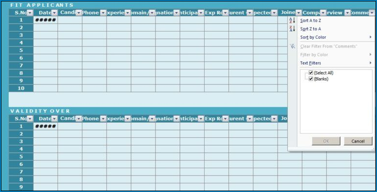 Recruitment Template Excel Sample