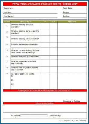 √ Free Printable Audit Checklist Template | Checklist Templates