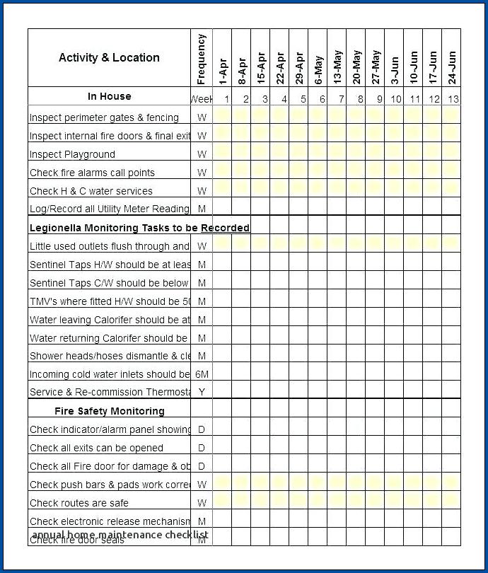 Kitchen Equipment Preventive Maintenance Checklist Template