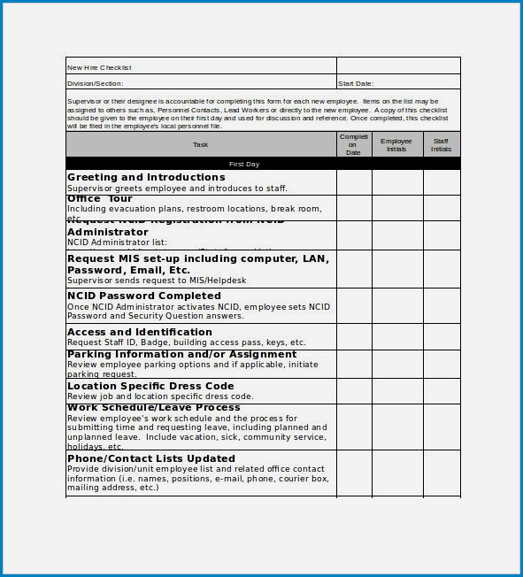 √ Onboarding Checklist Template Excel Checklist Templates 4476