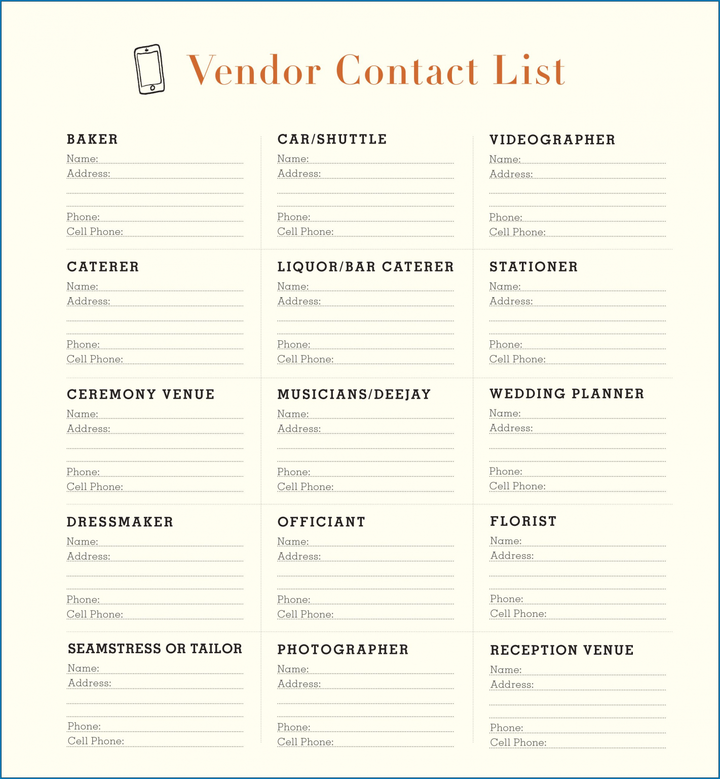  Free Printable Wedding Coordinator Checklist Template Checklist 