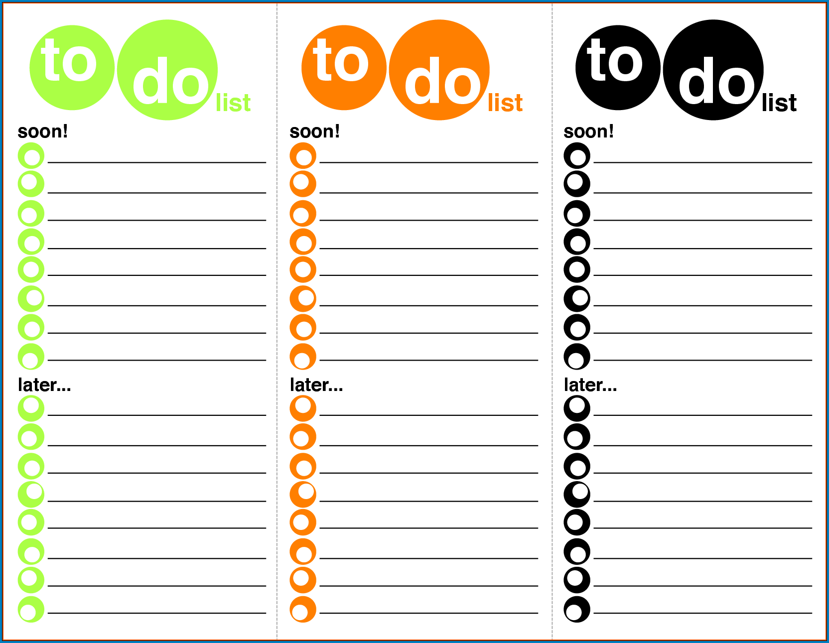 To Do Checklist Template Example