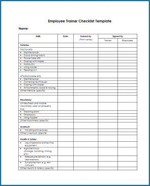 √ Free Printable Trainer Checklist Template | Checklist Templates