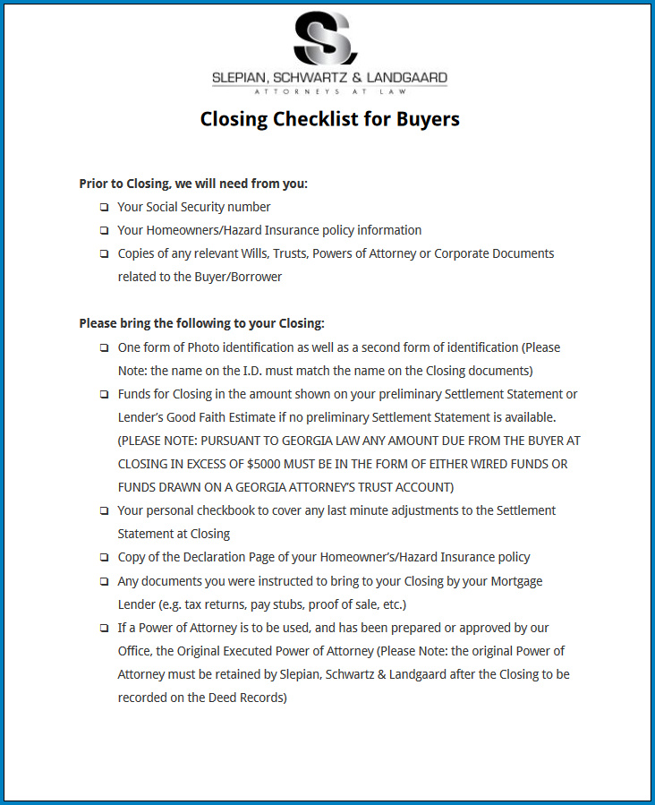 Free Printable Real Estate Closing Checklist Template